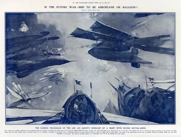 Framed Print : Is the futre war-ship to be aeroplane or balloon? Framed Print : Is the futre war-ship to be aeroplane or balloon?