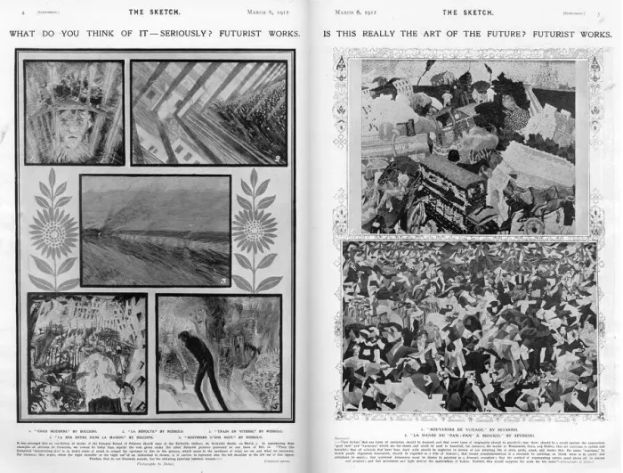 Framed Print : Futurist art exhibition featured in The Sketch magazine Framed Print : Futurist art exhibition featured in The Sketch magazine