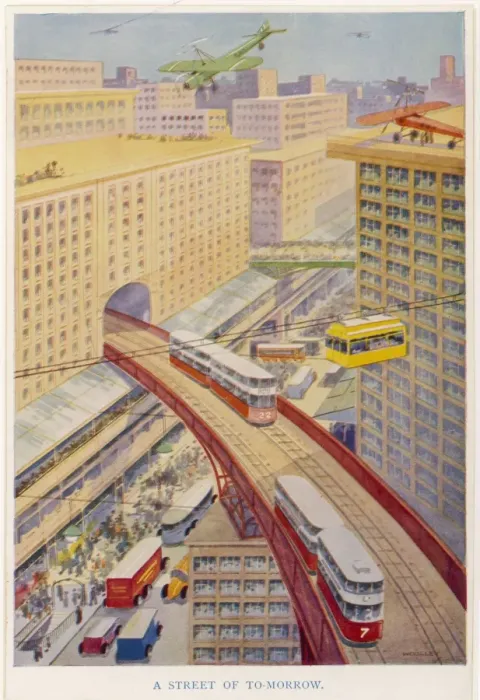 Framed Print : Futuristic city with a range of transport options Framed Print : Futuristic city with a range of transport options