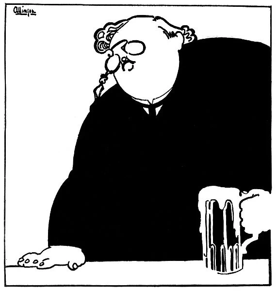 G. K. Chesterton. Caricature of Gilbert Keith Chesterton 