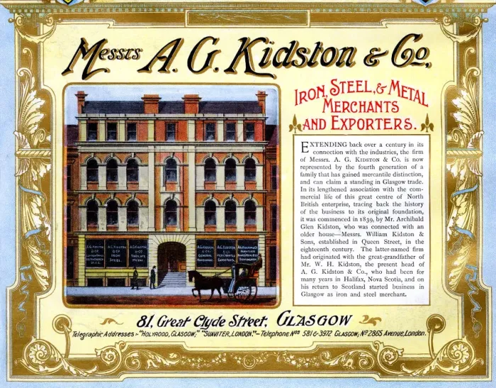 Framed Print : A G Kidston, Iron, Steel and Metal Merchants, Glasgow Framed Print : A G Kidston, Iron, Steel and Metal Merchants, Glasgow