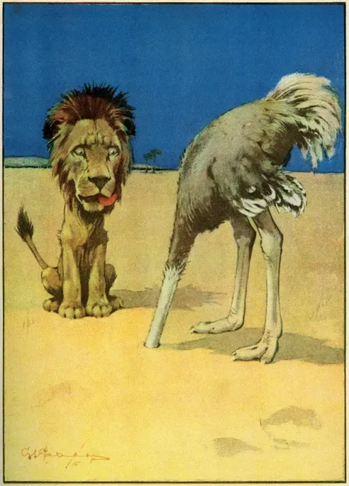 Framed Print : G Studdy. Puzzle for Mr Lion. (c. 1916) Framed Print : G Studdy. Puzzle for Mr Lion. (c. 1916)