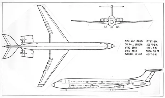 Framed Print : A GA of the BAC double-deck Super VC10 project Framed Print : A GA of the BAC double-deck Super VC10 project