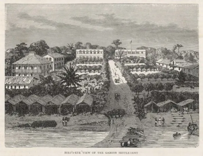 Framed Print : Gabon / Settlement C1875 Framed Print : Gabon / Settlement C1875