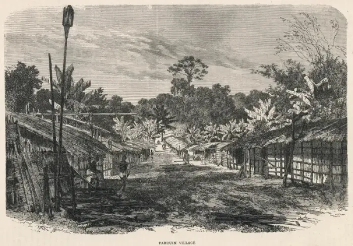 Framed Print : Gabon / Village C1870 Framed Print : Gabon / Village C1870