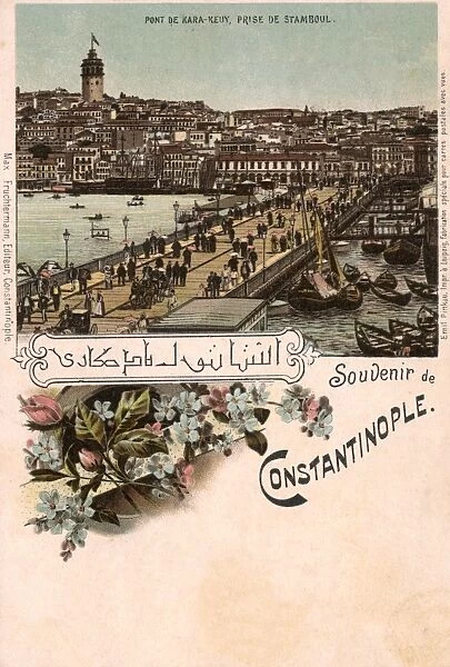 Galata Bridge and Galata Tower from Eminonu, Istanbul