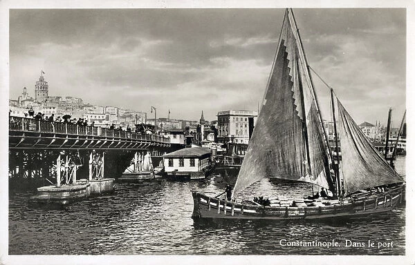 The Galata Bridge over the Golden Horn, Istanbul, Turkey Date: 1939