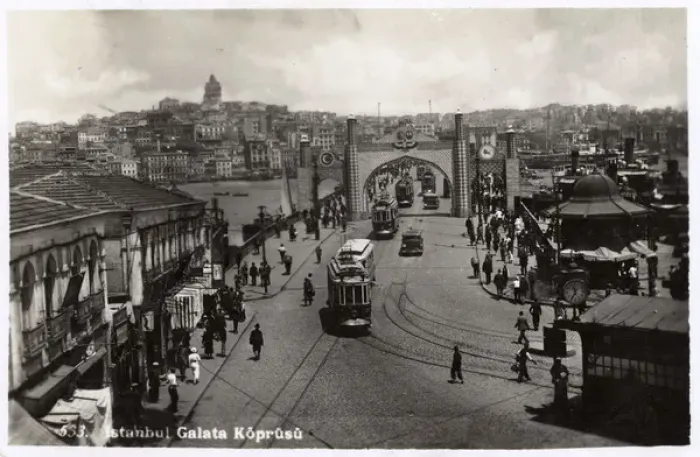 Framed Print : Galata Bridge with Tram and temporary ceremonial gateway Framed Print : Galata Bridge with Tram and temporary ceremonial gateway
