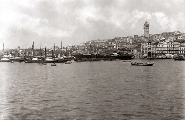 Galata Tower, Constantinople, Istanbul, Turkey, circa 1890