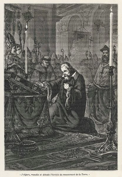 Galileo Galilei, Italian astronomer, recanting his heresy