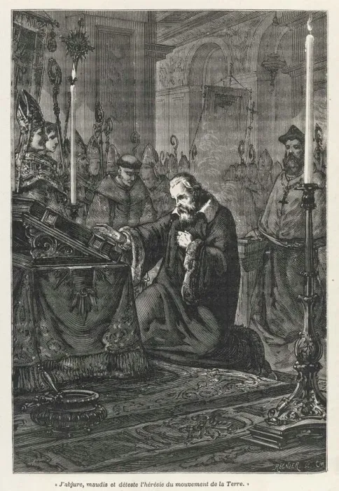 Framed Print : Galileo Galilei, Italian astronomer, recanting his heresy Framed Print : Galileo Galilei, Italian astronomer, recanting his heresy