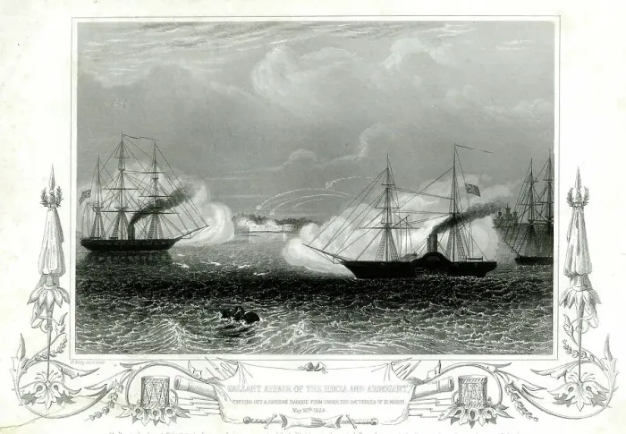 Framed Print : Gallant Affair of the Hecla and Arrogant Framed Print : Gallant Affair of the Hecla and Arrogant