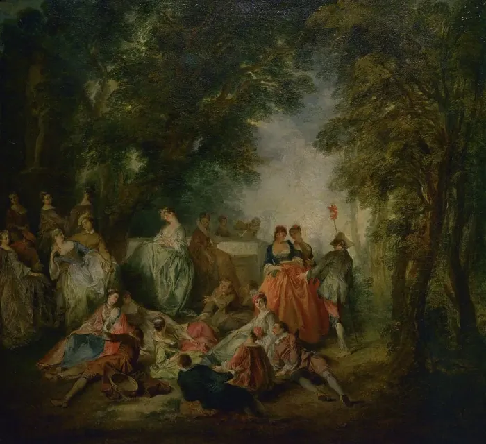 Framed Print : Gallant Party, circa 1730, by Nicolas Lancret (1690-1743) Framed Print : Gallant Party, circa 1730, by Nicolas Lancret (1690-1743)