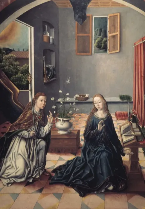 Framed Print : GALLEGO, Fernando (1440-1507). The Annunciation Framed Print : GALLEGO, Fernando (1440-1507). The Annunciation