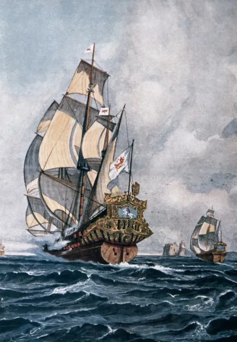 Framed Print : Galleon (16th c. ). Engraving Framed Print : Galleon (16th c. ). Engraving