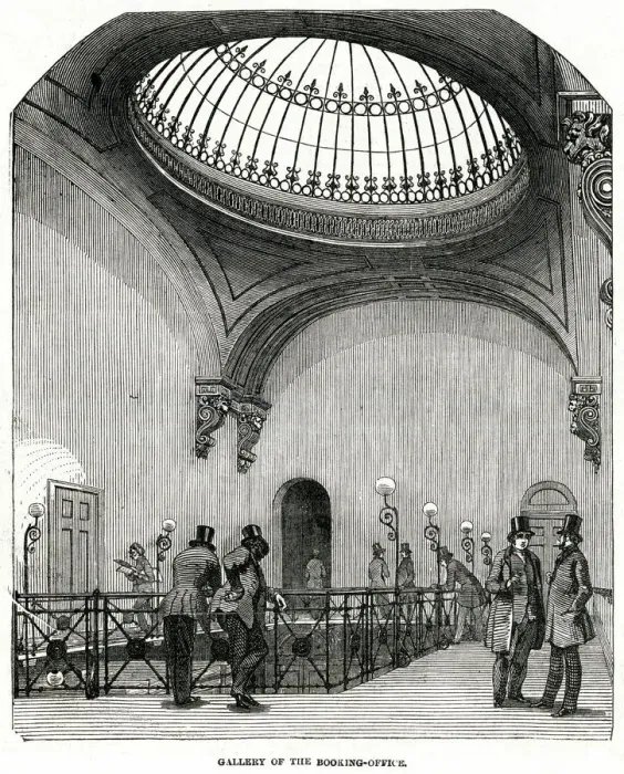 Framed Print : Gallery of the booking-office, Euston Railway Station Framed Print : Gallery of the booking-office, Euston Railway Station