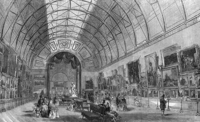 Framed Print : Gallery of Modern Painters, Manchester exhibition 1857 Framed Print : Gallery of Modern Painters, Manchester exhibition 1857
