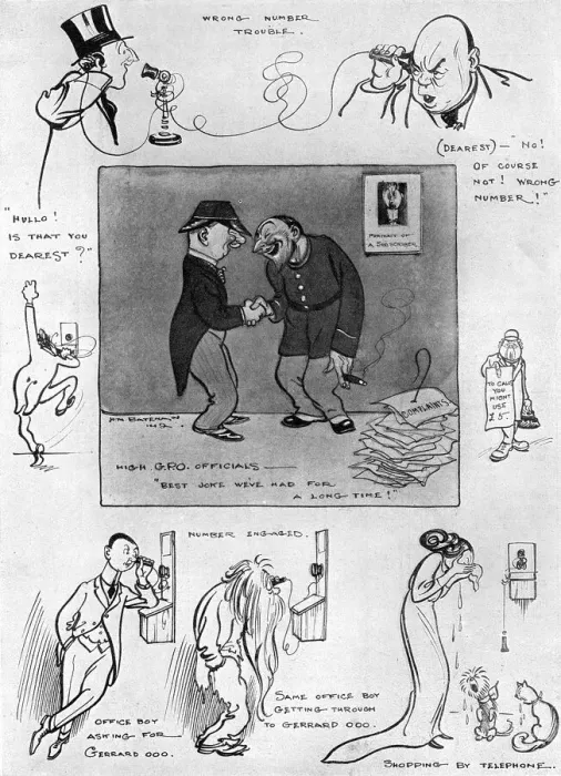 Framed Print : The Galling, Perturbing, Offending Telephone, H. M. Bateman Framed Print : The Galling, Perturbing, Offending Telephone, H. M. Bateman