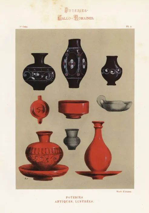 Framed Print : Gallo-Roman glazed pottery Framed Print : Gallo-Roman glazed pottery