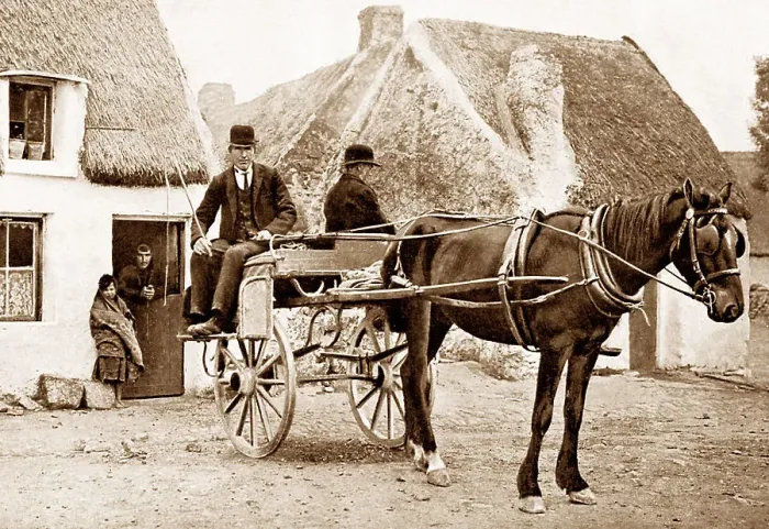 Framed Print : Galway Jaunting Car early 1900s Framed Print : Galway Jaunting Car early 1900s