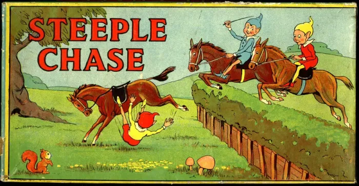Framed Print : Game box lid, Steeple Chase Framed Print : Game box lid, Steeple Chase