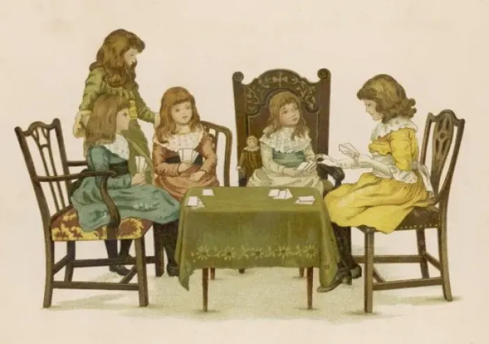 Framed Print : Game / Cards / Children 1883 Framed Print : Game / Cards / Children 1883