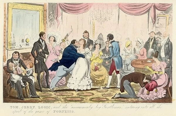 Game / Forfeits 1828. Forfeits played at an evening party