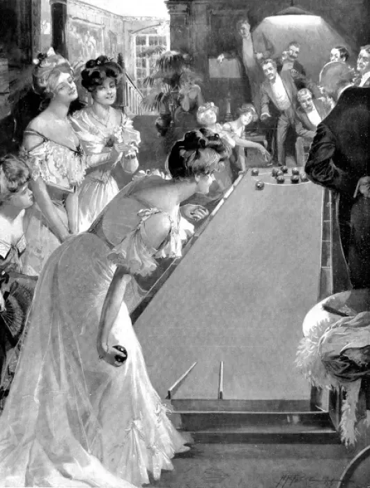 Framed Print : Game of Indoor Bowls, England, 1906 Framed Print : Game of Indoor Bowls, England, 1906
