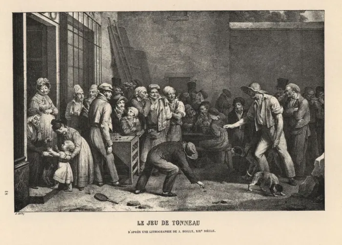 Framed Print : The game of tonneau, 19th century Framed Print : The game of tonneau, 19th century