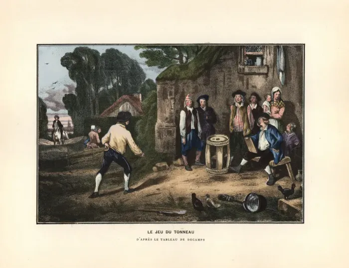 Framed Print : The game of tonneau or barrel Framed Print : The game of tonneau or barrel