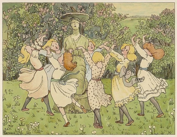 Game : Wallflowers. Players form a circle round a selected girl, singing She can dance