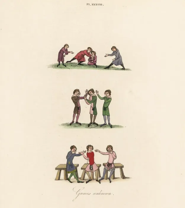 Framed Print : Games unknown, 14th century Framed Print : Games unknown, 14th century