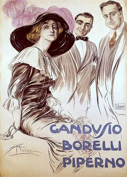 Gandusio Borelli Pipernos theatre company. Poster