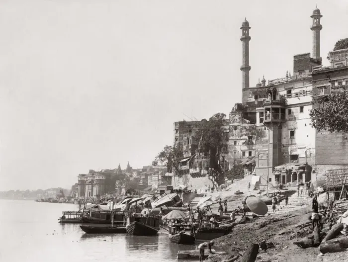 Framed Print : On the Ganges river, Benares (Varanasi), India. c1870 s Framed Print : On the Ganges river, Benares (Varanasi), India. c1870 s