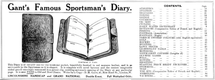 Framed Print : Gants Famous Sportsmans diary Framed Print : Gants Famous Sportsmans diary