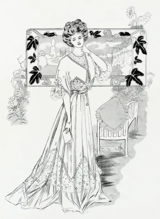 Framed Print : Garden dress 1907 Framed Print : Garden dress 1907