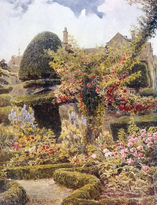 Framed Print : Garden / Levens Hall 1911 Framed Print : Garden / Levens Hall 1911