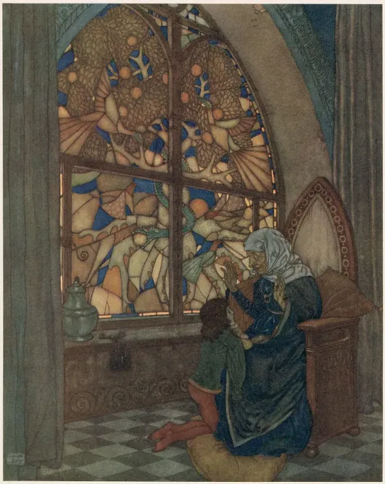 Framed Print : The Garden of Paradise - Edmund Dulac Framed Print : The Garden of Paradise - Edmund Dulac