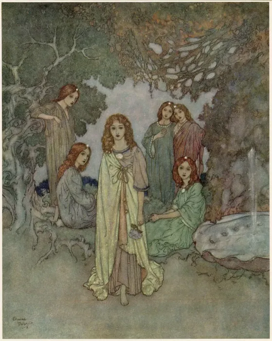 Framed Print : The Garden of Paradise - Edmund Dulac