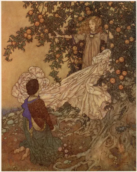 Framed Print : The Garden of Paradise - Edmund Dulac Framed Print : The Garden of Paradise - Edmund Dulac