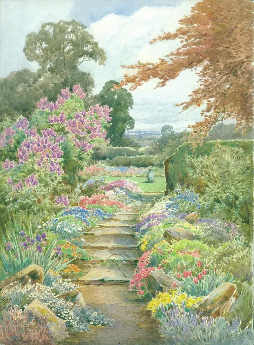 Framed Print : Garden Scene Framed Print : Garden Scene