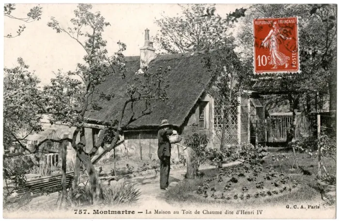 Framed Print : Gardener at Henri IV cottage, Montmartre, Paris, France Framed Print : Gardener at Henri IV cottage, Montmartre, Paris, France