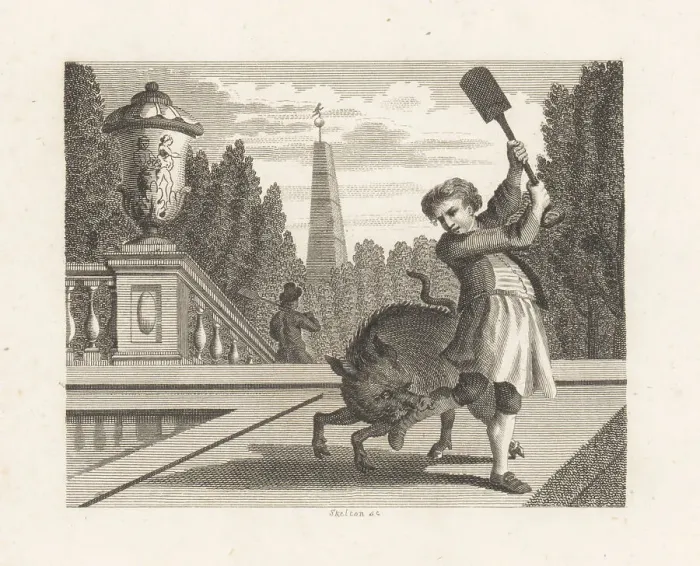Framed Print : The Gardener and the Hog Framed Print : The Gardener and the Hog