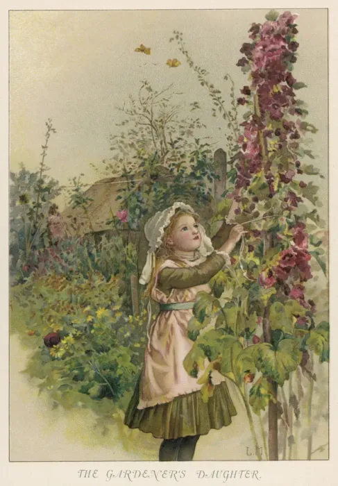 Framed Print : GARDENERS DAUGHTER 1890 Framed Print : GARDENERS DAUGHTER 1890