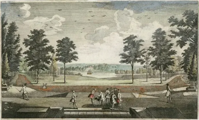 Framed Print : Gardens / Couples Meet 18C Framed Print : Gardens / Couples Meet 18C