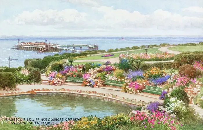 Framed Print : Gardens and Pier, Weston-super-Mare, Somerset Framed Print : Gardens and Pier, Weston-super-Mare, Somerset