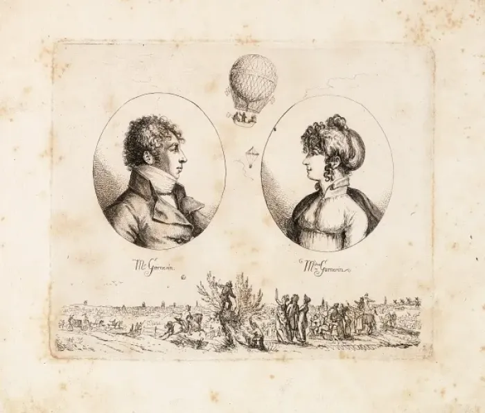 Framed Print : Garnerin, husband and wife, French ballooning couple Framed Print : Garnerin, husband and wife, French ballooning couple