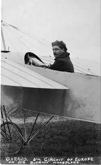 Framed Print : Garros, Roland, French pilot in his Bleriot Framed Print : Garros, Roland, French pilot in his Bleriot