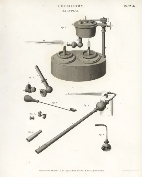Framed Print : Gas blowpipe or blowtorch, early 19th century Framed Print : Gas blowpipe or blowtorch, early 19th century