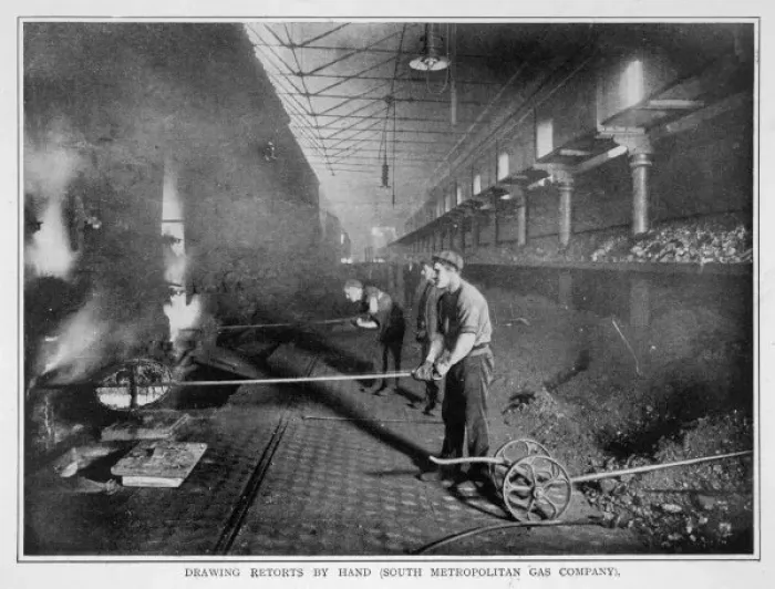 Framed Print : Gas / Drawing Retorts / 1903 Framed Print : Gas / Drawing Retorts / 1903